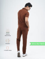 Customizable MOCHA BROWN - Ultra Lite Fabric / Polo Collar / Straight Pant / 2 way Stretch(MaleFullset) MKZ227 - Image 3
