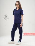 Quick Delivery | CHENNAI  | Customizable ORLIN NAVY - MLite Fabric / V Neck / Straight Pant / 2 way Stretch(FemaleFullset) MKZ297 - Image 3