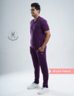Customizable MERLOT WINE - MLite Fabric / V Neck / Straight Pant / 2 way Stretch(MaleFullset) MKZ143 - Image 3