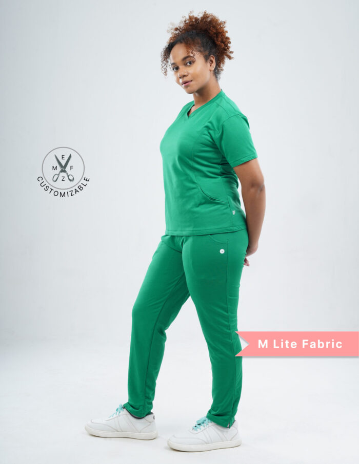 Customizable TECTOGREEEN - MLite Fabric / V Neck / Straight Pant / 2 way Stretch(FemaleFullset) MKZ52 - Image 3