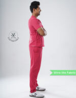 Customizable MELANGE PINK - MLite Fabric / V Neck / Straight Pant / 2 way Stretch(MaleFullset) MKZ207 - Image 4