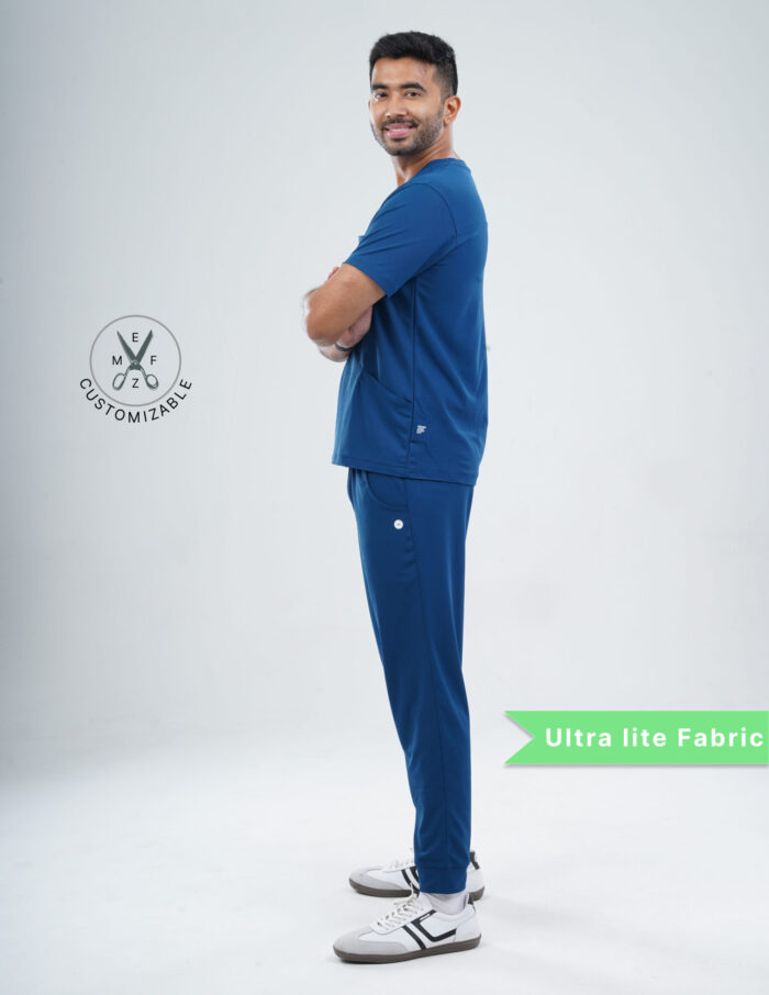 Customizable COSMIC BLUE - Ultra Lite Fabric / V Neck / Jogger Pant / 2 way Stretch(MaleFullset) MKZ182 - Image 4
