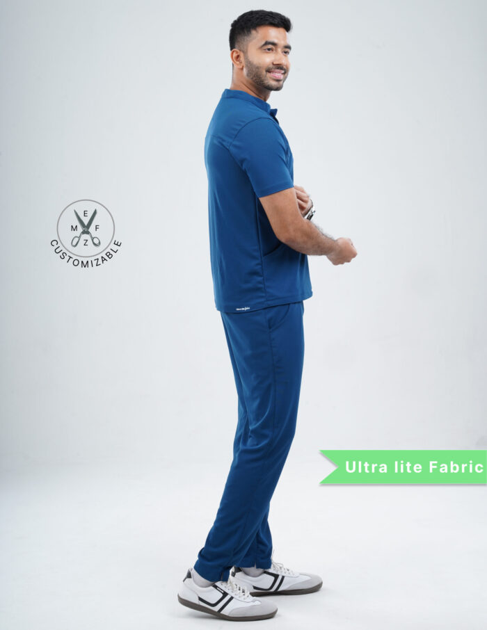 Customizable COSMIC BLUE - Ultra Lite Fabric / Mandarin Collar / Straight Pant / 2 way Stretch(MaleFullset) MKZ187 - Image 5