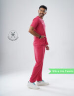 Customizable MELANGE PINK - Ultra Lite Fabric / V Neck / Jogger Pant / 2 way Stretch(MaleFullset) MKZ206 - Image 5
