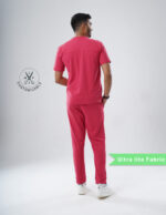 Customizable MELANGE PINK - Ultra Lite Fabric / V Neck / Jogger Pant / 2 way Stretch(MaleFullset) MKZ206 - Image 4