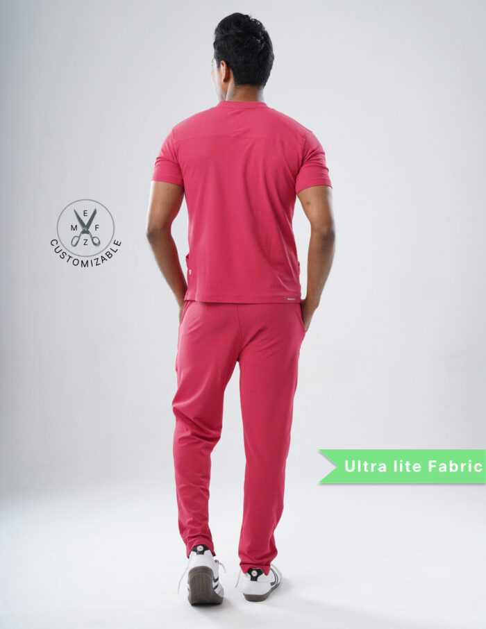 Customizable MELANGE PINK - MLite Fabric / V Neck / Straight Pant / 2 way Stretch(MaleFullset) MKZ207 - Image 5