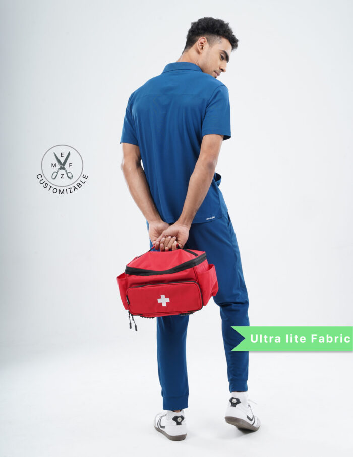 Customizable COSMIC BLUE - Ultra Lite Fabric / Polo Collar / Jogger Pant / 2 way Stretch(MaleFullset) MKZ190 - Image 4
