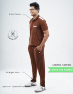 Customizable MOCHA BROWN LIMITED EDITION - Ultra Lite Fabric / Polo Collar / Straight Pant / 2 way Stretch(MaleFullset) MKZ229 - Image 2