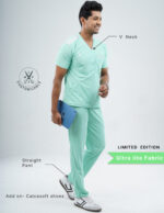 Customizable FROSTED MINT LIMITED EDITION - MLite Fabric / V Neck / Straight Pant / 2 way Stretch(MaleFullset) MKZ245 - Image 2