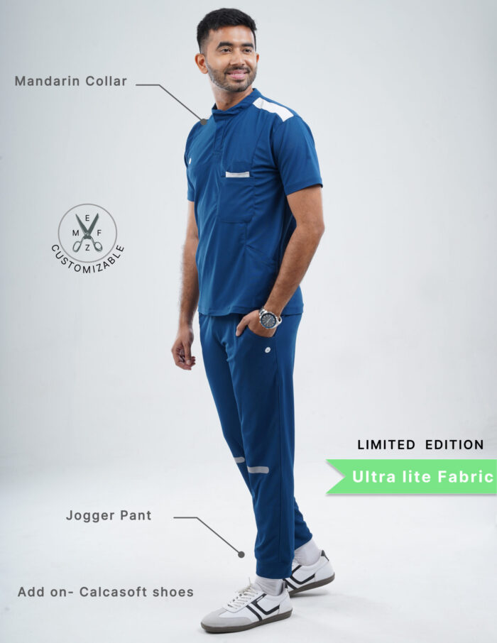 Customizable COSMIC BLUE LIMITED EDITION - Ultra Lite Fabric / Mandarin Collar / Jogger Pant / 2 way Stretch(MaleFullset) MKZ188 - Image 2