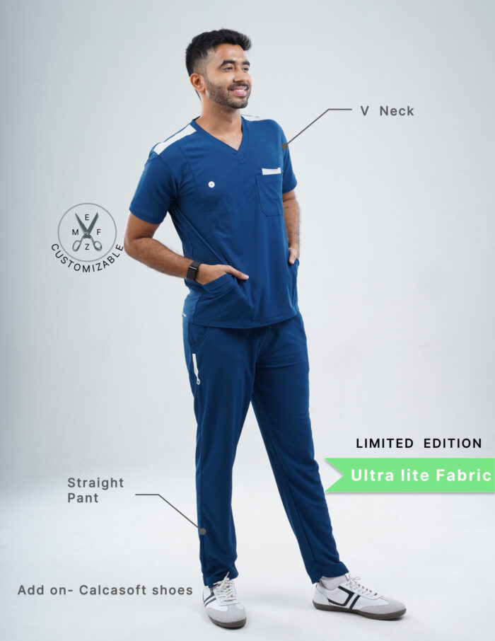 Customizable COSMIC BLUE LIMITED EDITION - MLite Fabric / V Neck / Straight Pant / 2 way Stretch(MaleFullset) MKZ185 - Image 2