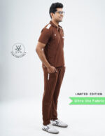 Customizable MOCHA BROWN LIMITED EDITION - Ultra Lite Fabric / Polo Collar / Straight Pant / 2 way Stretch(MaleFullset) MKZ229 - Image 5
