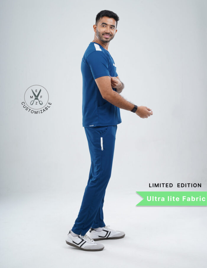 Customizable COSMIC BLUE LIMITED EDITION - MLite Fabric / V Neck / Straight Pant / 2 way Stretch(MaleFullset) MKZ185 - Image 5
