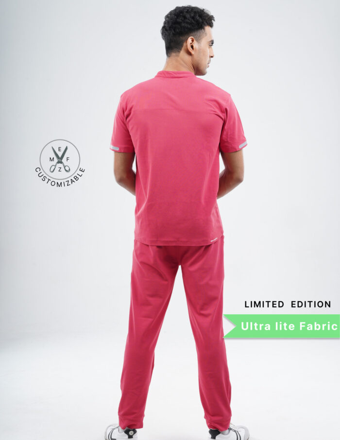 Customizable MELANGE PINK LIMITED EDITION - Ultra Lite Fabric / Mandarin Collar / Straight Pant / 2 way Stretch(MaleFullset) MKZ213 - Image 4