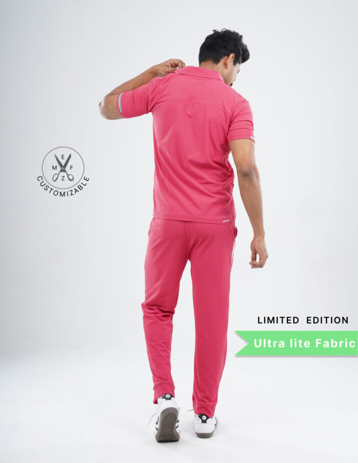 Customizable MELANGE PINK LIMITED EDITION - Ultra Lite Fabric / Polo Collar / Jogger Pant / 2 way Stretch(MaleFullset) MKZ216 - Image 4