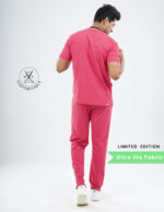 Customizable MELANGE PINK LIMITED EDITION - Ultra Lite Fabric / V Neck / Straight Pant / 2 way Stretch(MaleFullset) MKZ209 - Image 4