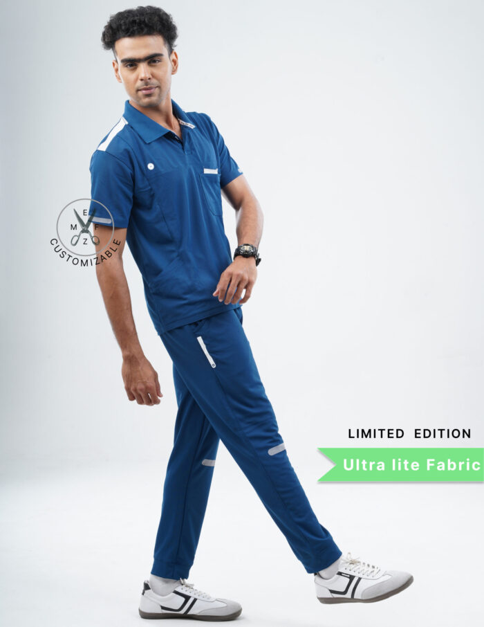 Customizable COSMIC BLUE LIMITED EDITION - Ultra Lite Fabric / Polo Collar / Jogger Pant / 2 way Stretch(MaleFullset) MKZ192 - Image 4