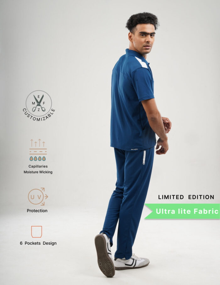 Customizable COSMIC BLUE LIMITED EDITION - Ultra Lite Fabric / Polo Collar / Straight Pant / 2 way Stretch(MaleFullset) MKZ193 - Image 3