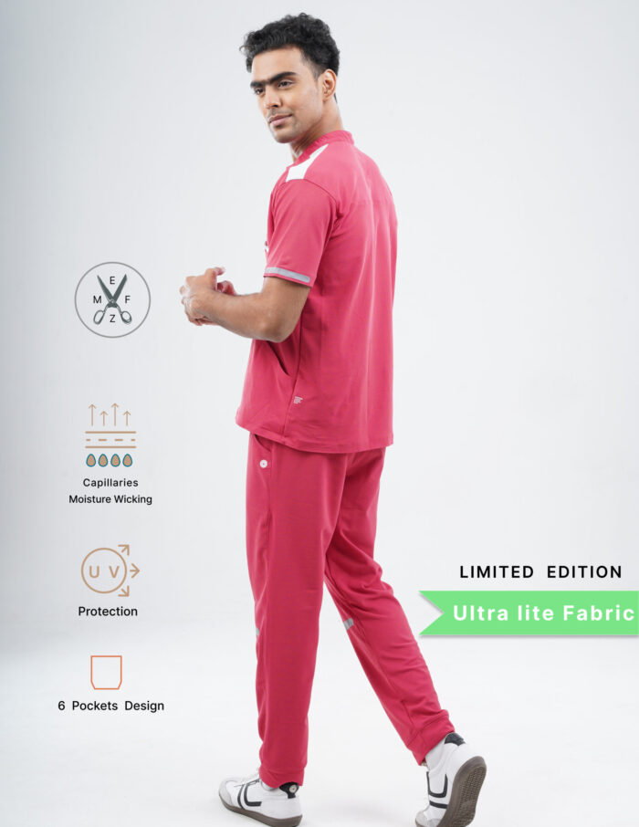 Customizable MELANGE PINK LIMITED EDITION - Ultra Lite Fabric / Mandarin Collar / Straight Pant / 2 way Stretch(MaleFullset) MKZ213 - Image 3