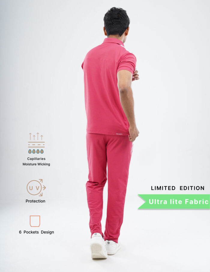 Customizable MELANGE PINK LIMITED EDITION - Ultra Lite Fabric / Polo Collar / Straight Pant / 2 way Stretch(MaleFullset) MKZ217 - Image 3