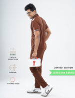 Customizable MOCHA BROWN LIMITED EDITION - Ultra Lite Fabric / Polo Collar / Jogger Pant / 2 way Stretch(MaleFullset) MKZ228 - Image 3