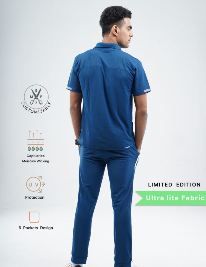Customizable COSMIC BLUE LIMITED EDITION - Ultra Lite Fabric / Polo Collar / Jogger Pant / 2 way Stretch(MaleFullset) MKZ192 - Image 3