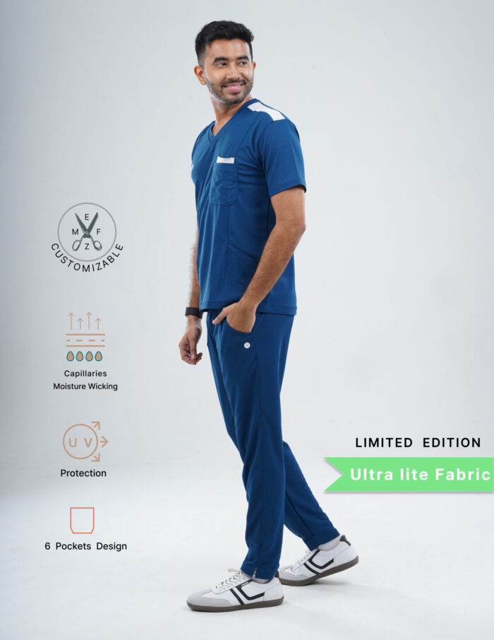 Customizable COSMIC BLUE LIMITED EDITION - MLite Fabric / V Neck / Straight Pant / 2 way Stretch(MaleFullset) MKZ185 - Image 3