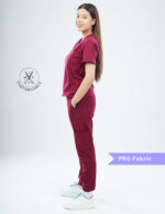Customizable CARMINE RED - PRO Fabric / V Neck / Jogger Pant / 4 way Stretch(FemaleFullset) MKZ12 - Image 4