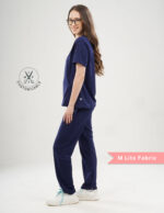 Quick Delivery | CHENNAI  | Customizable ORLIN NAVY - MLite Fabric / V Neck / Straight Pant / 2 way Stretch(FemaleFullset) MKZ297 - Image 4