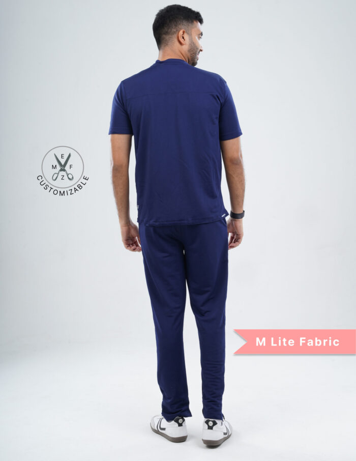 Quick Delivery | CHENNAI | Customizable ORLIN NAVY - MLite Fabric / V Neck / Straight Pant / 2 way Stretch(MaleFullset) MKZ298 - Image 4