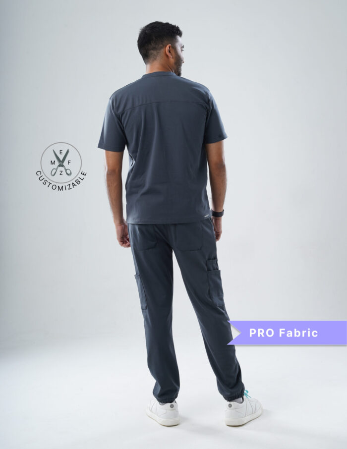 Customizable ANCHOR GREY - PRO Fabric / V Neck / Jogger Pant / 4 way Stretch(MaleFullset) MKZ133 - Image 4
