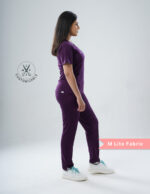 Quick Delivery  | CHENNAI | Customizable Merlot Wine - MLite Fabric / V Neck / Straight Pant / 2 way Stretch(FemaleFullset) MKZ295 - Image 5