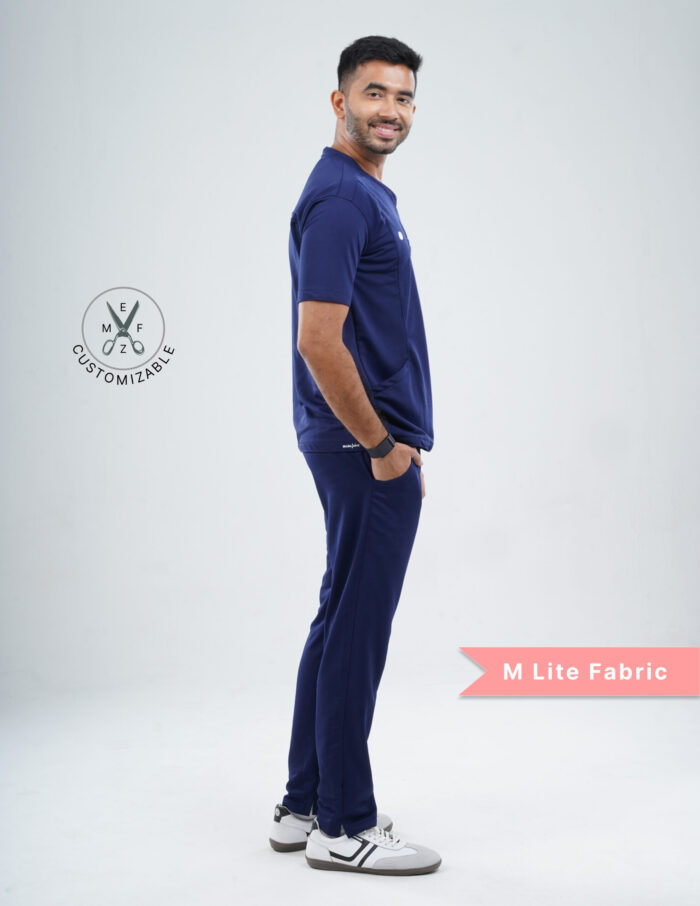 Quick Delivery | CHENNAI | Customizable ORLIN NAVY - MLite Fabric / V Neck / Straight Pant / 2 way Stretch(MaleFullset) MKZ298 - Image 5