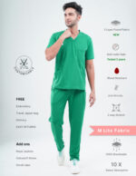 Customizable TECTOGREEEN - MLite Fabric / V Neck / Straight Pant / 2 way Stretch(MaleFullset) MKZ151