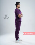 Customizable MERLOT WINE - MLite Fabric / V Neck / Straight Pant / 2 way Stretch(MaleFullset) MKZ143 - Image 6