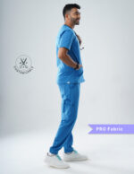 Customizable DODGER BLUE - PRO Fabric / V Neck / Jogger Pant / 4 way Stretch(MaleFullset) MKZ130 - Image 6