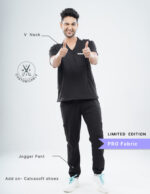 Customizable VANTA BLACK LIMITED EDITION - PRO Fabric / V Neck / Jogger Pant / 4 way Stretch(MaleFullset) MKZ137 - Image 2