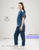 Customizable PRUSSIAN BLUE LIMITED EDITION - PRO Fabric / V Neck / Jogger Pant / 4 way Stretch(FemaleFullset) MKZ2 - Image 2