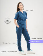 Customizable PRUSSIAN BLUE LIMITED EDITION - PRO Fabric / V Neck / Straight Pant / 4 way Stretch(FemaleFullset) MKZ3 - Image 2