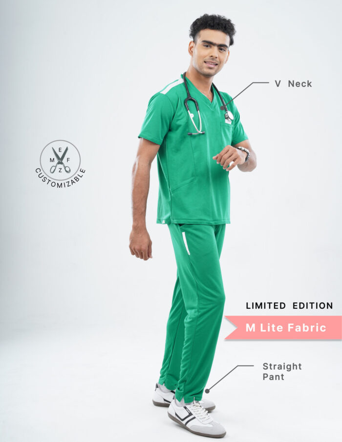 Customizable TECTOGREEN LIMITED EDITION - MLite Fabric / V Neck / Straight Pant / 2 way Stretch(MaleFullset) MKZ153 - Image 2