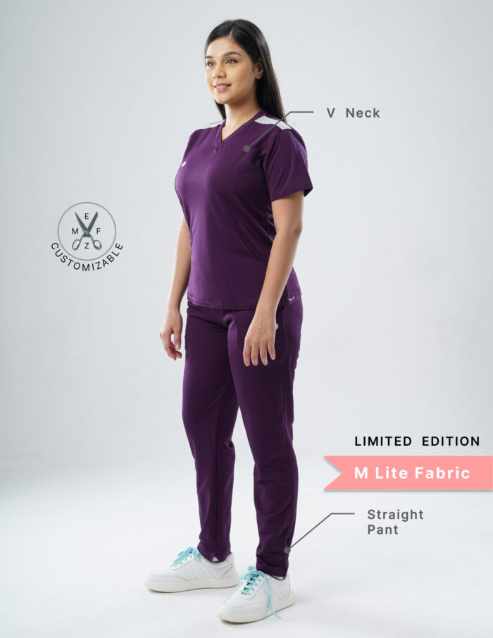 Customizable Merlot Wine LIMITED EDITION - MLite Fabric / V Neck / Straight Pant / 2 way Stretch(FemaleFullset) MKZ18 - Image 2
