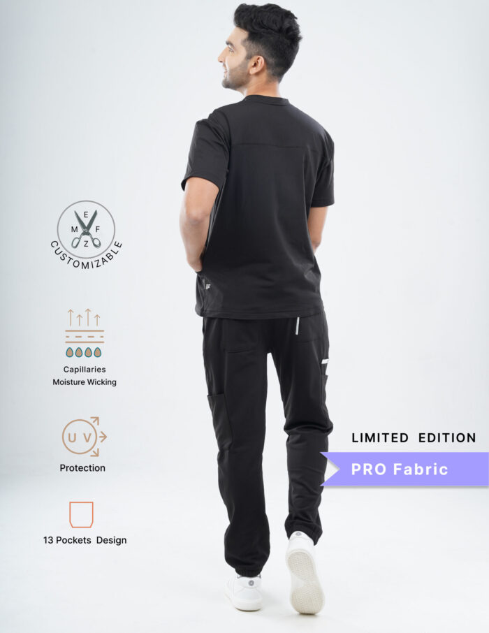 Customizable VANTA BLACK LIMITED EDITION - PRO Fabric / V Neck / Jogger Pant / 4 way Stretch(MaleFullset) MKZ137 - Image 3