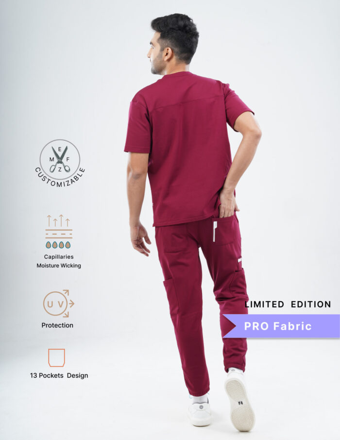 Customizable CARMINE RED LIMTED EDITION - PRO Fabric / V Neck / Jogger Pant / 4 way Stretch(MaleFullset) MKZ140 - Image 3