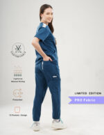 Customizable PRUSSIAN BLUE LIMITED EDITION - PRO Fabric / V Neck / Jogger Pant / 4 way Stretch(FemaleFullset) MKZ2 - Image 3