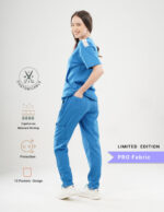 Customizable DODGER BLUE LIMITED EDITION - PRO Fabric / V Neck / Straight Pant / 4 way Stretch(FemaleFullset) MKZ254 - Image 3