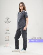 Customizable ANCHOR GREY LIMITED EDITION - PRO Fabric / V Neck / Straight Pant / 4 way Stretch(FemaleFullset) MKZ8 - Image 3