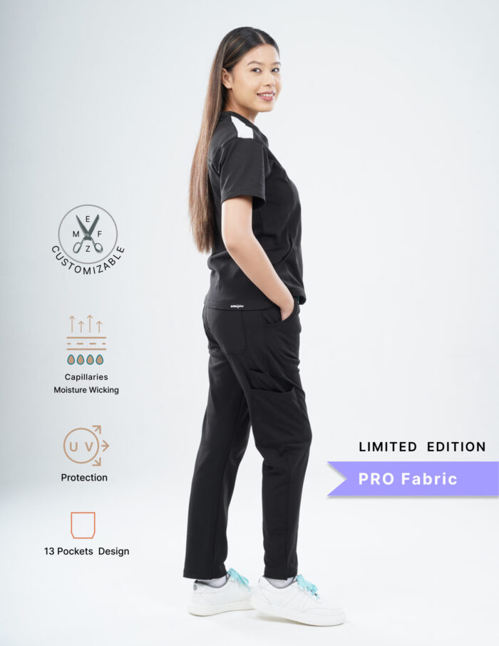 Customizable VANTA BLACK LIMITED EDITION - PRO Fabric / V Neck / Straight Pant / 4 way Stretch(FemaleFullset) MKZ11 - Image 3