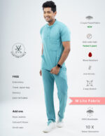 Customizable HYLORA TEAL - MLite Fabric / Mandarin Collar / Straight Pant / 2 way Stretch(MaleFullset) MKZ171