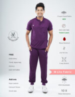 Customizable MERLOT WINE - MLite Fabric / Mandarin Collar / Jogger Pant / 2 way Stretch(MaleFullset) MKZ146
