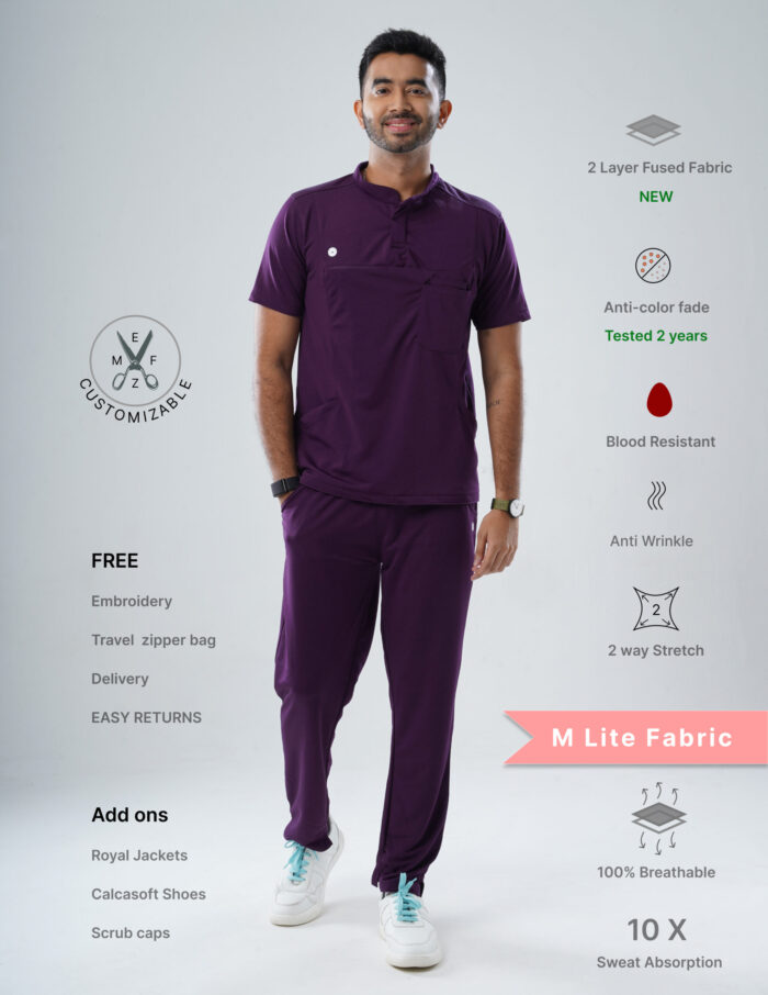 Customizable MERLOT WINE - MLite Fabric / Mandarin Collar / Straight Pant / 2 way Stretch(MaleFullset) MKZ147 - Image 1